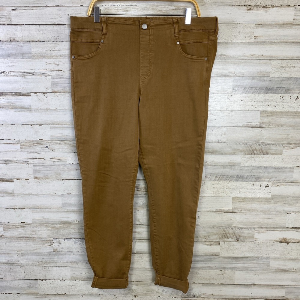 Liverpool Los Angeles Chino Women Brown 16 Skinny Cuffed Pull-On Stretchy Pants